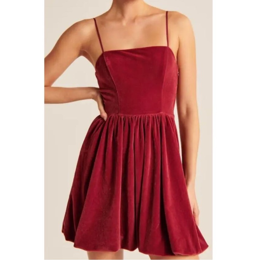 Abercrombie & Fitch Velvet Bubble Hem Dress